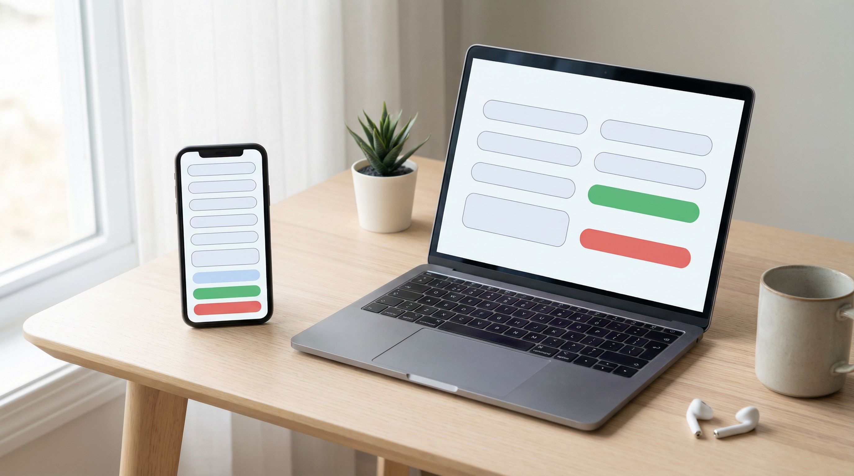 Close-up of a smartphone screen showing an accessible, mobile-optimized form with large fields and b
