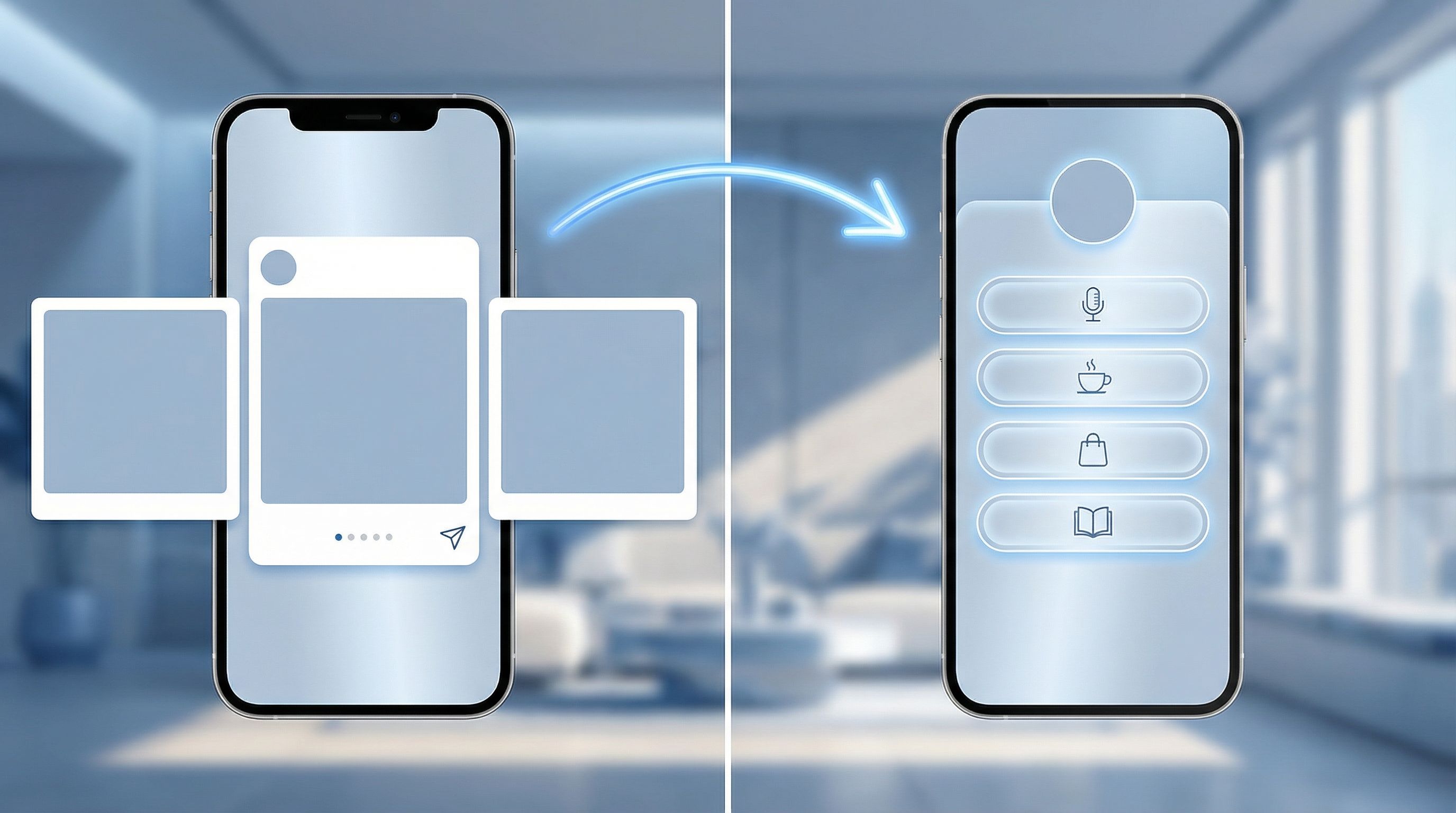 split-screen style image showing an Instagram carousel on the left and a sleek Liinks-style link-in-