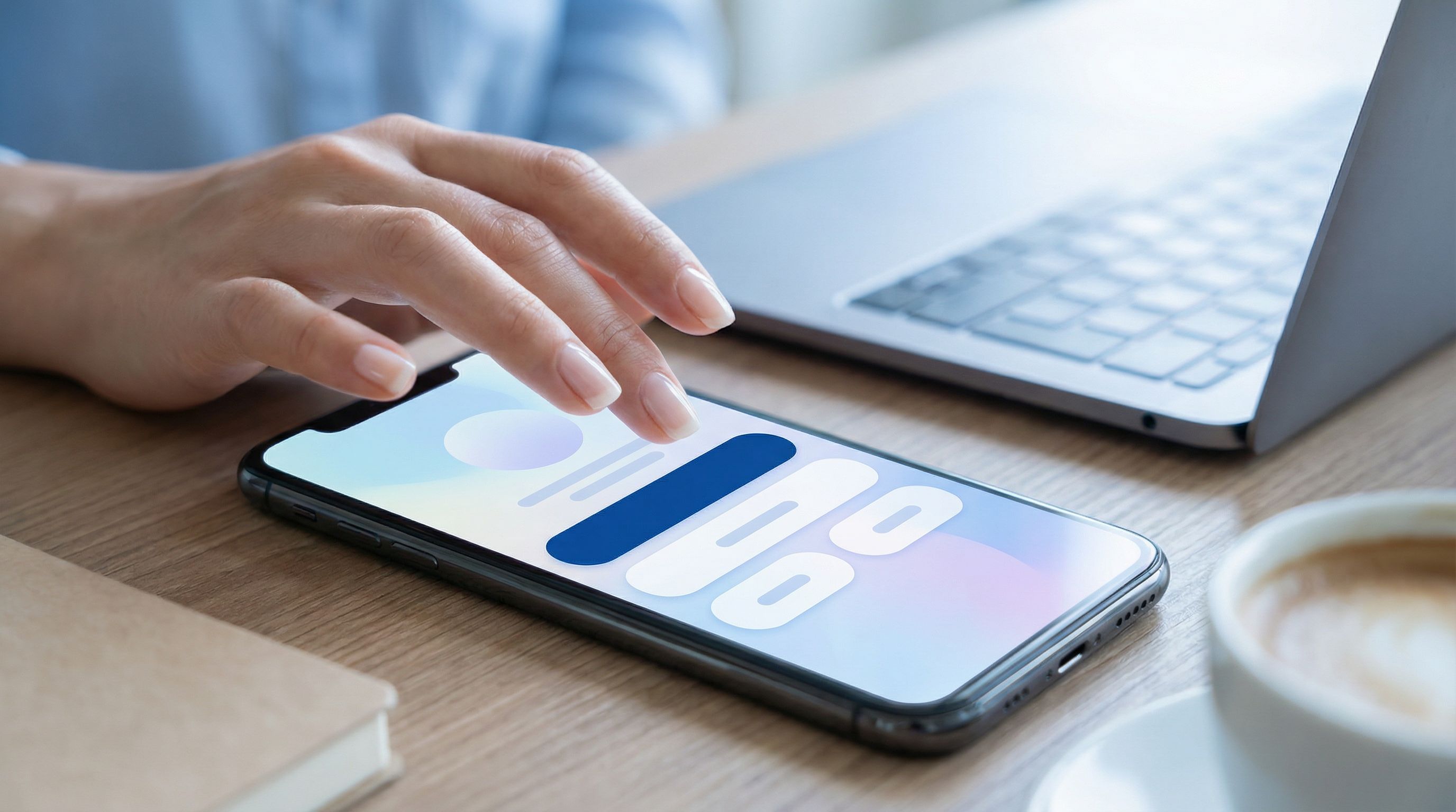 a smartphone screen showing a beautifully designed Liinks-style link-in-bio page with clear hierarch