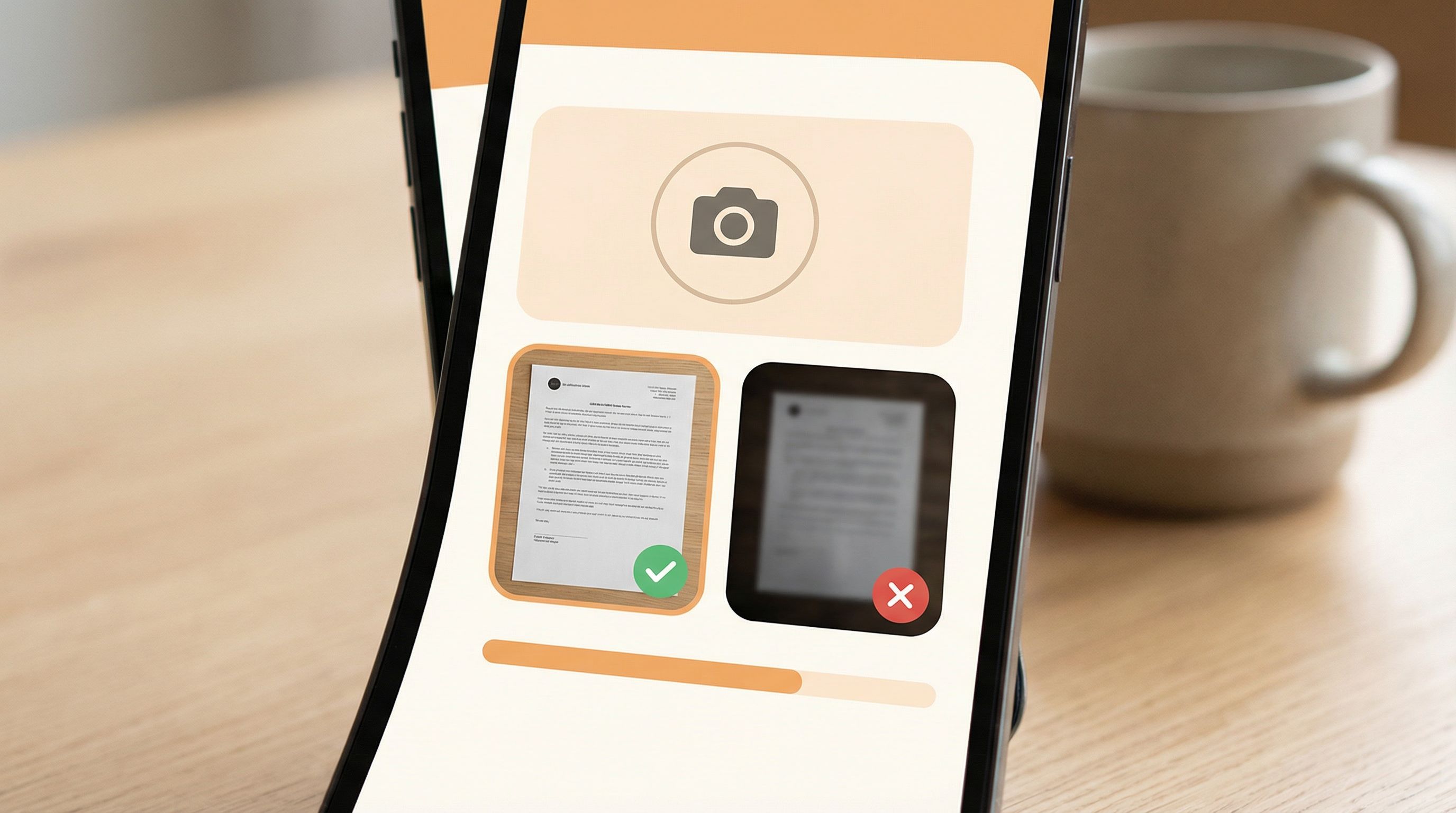 Close-up of a mobile form screen requesting an ID upload, with clear sample image thumbnails labeled