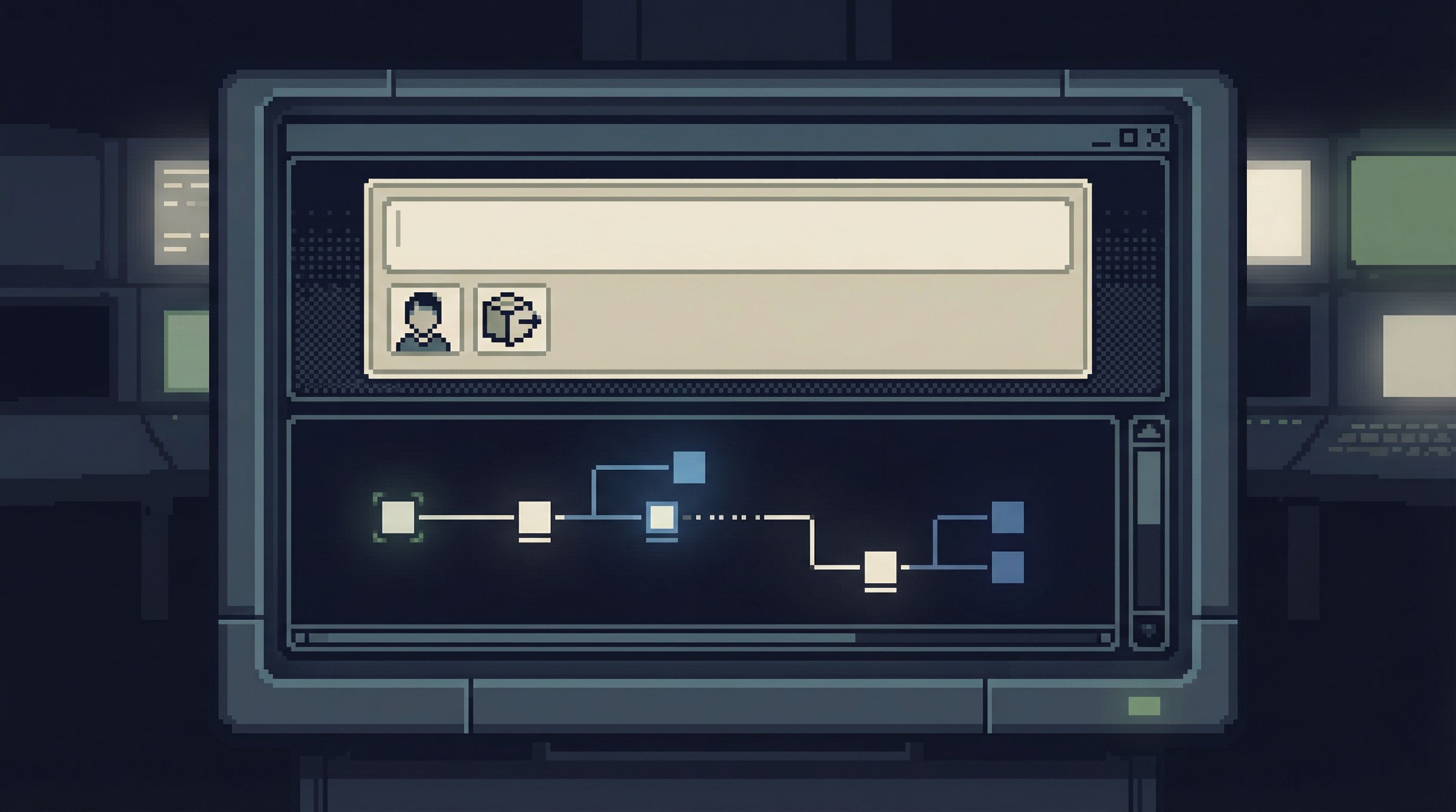 wide, minimal interface mock of an incident console showing a single prominent "Start from…" input w
