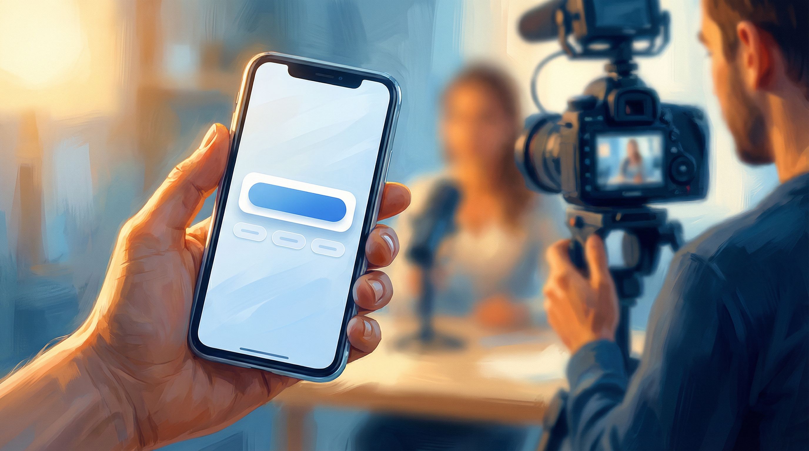 Mobile phone screen close-up showing a beautifully branded Liinks-style page with a single bold prim