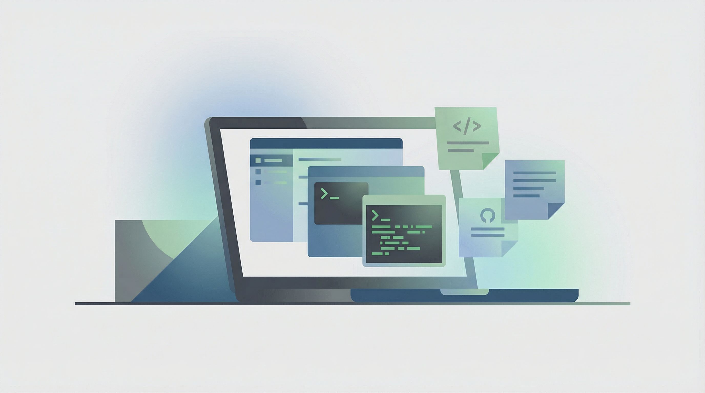 A cozy desk setup at night with a laptop open to a virtual machine manager, multiple virtual machine