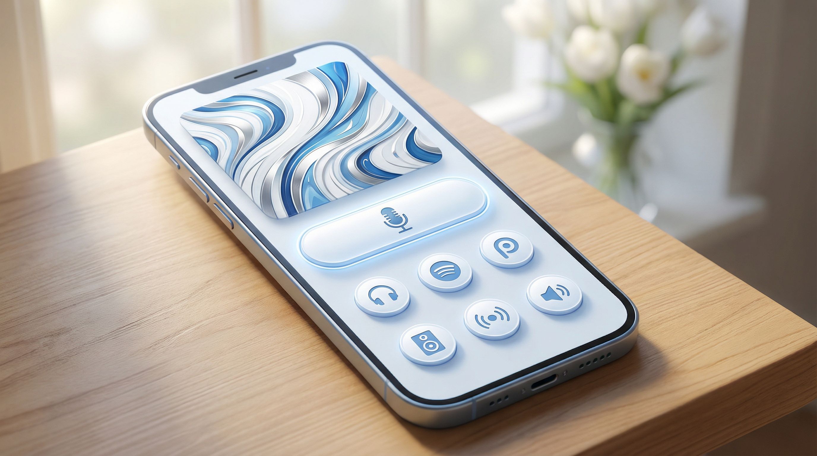 a clean, modern phone screen mockup showing a Liinks page for a podcast, with bold header art, a lar