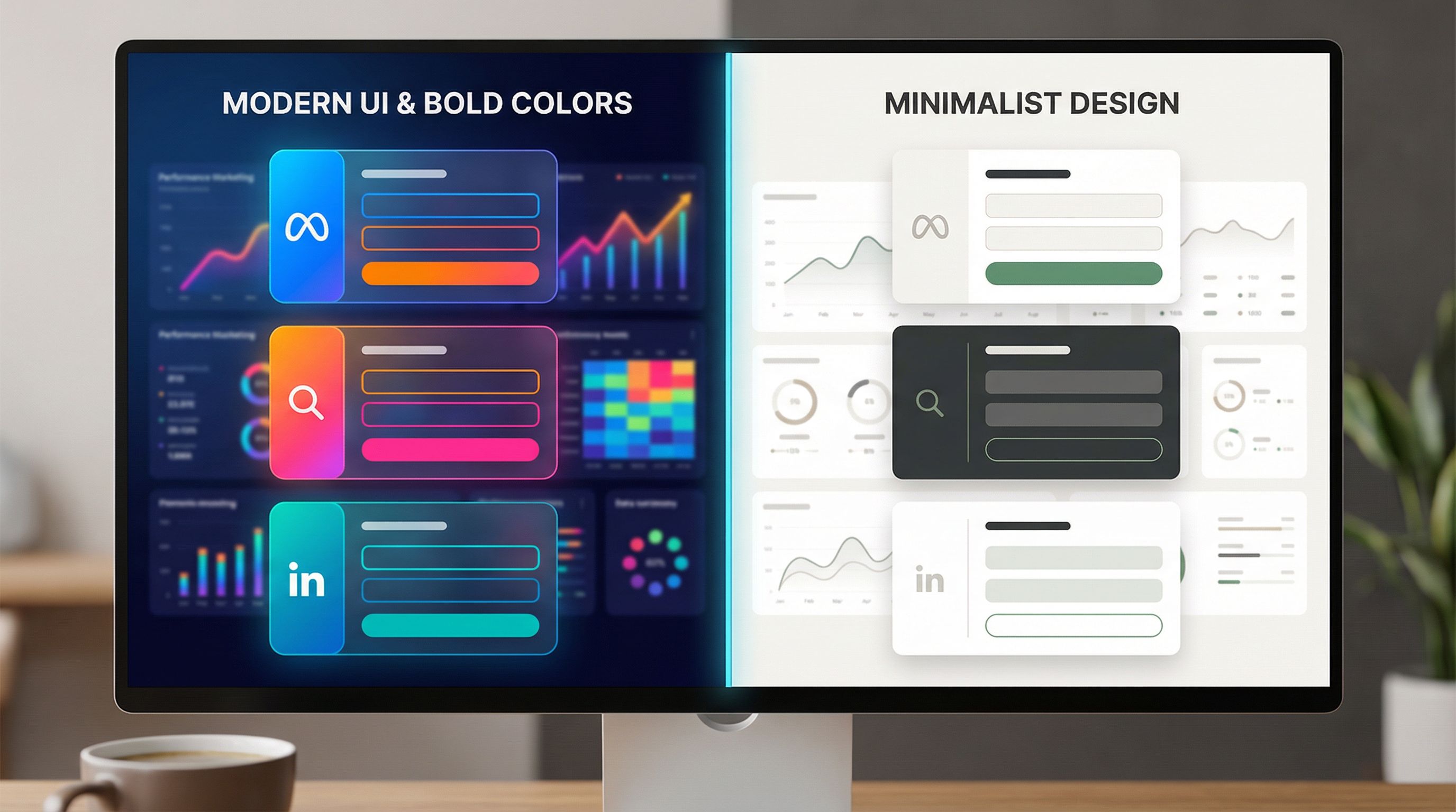 Split-screen view of multiple form themes for the same brand, each styled differently for channels l
