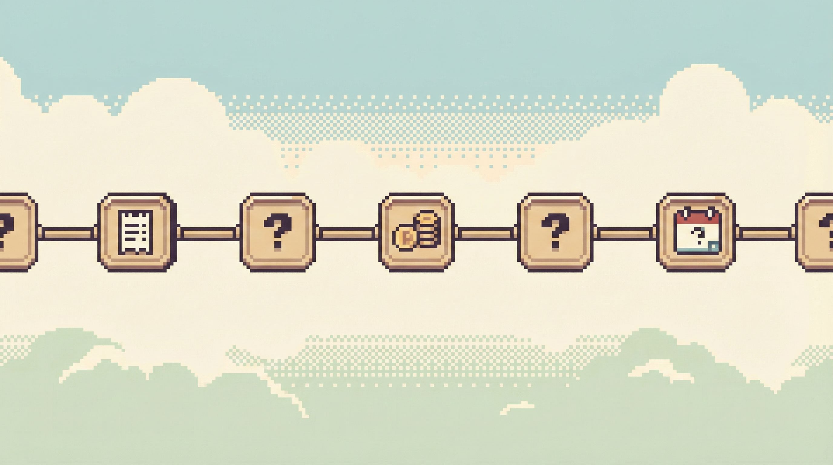 a minimalist interface showing a linear trail of database steps (nodes connected in a path), each no