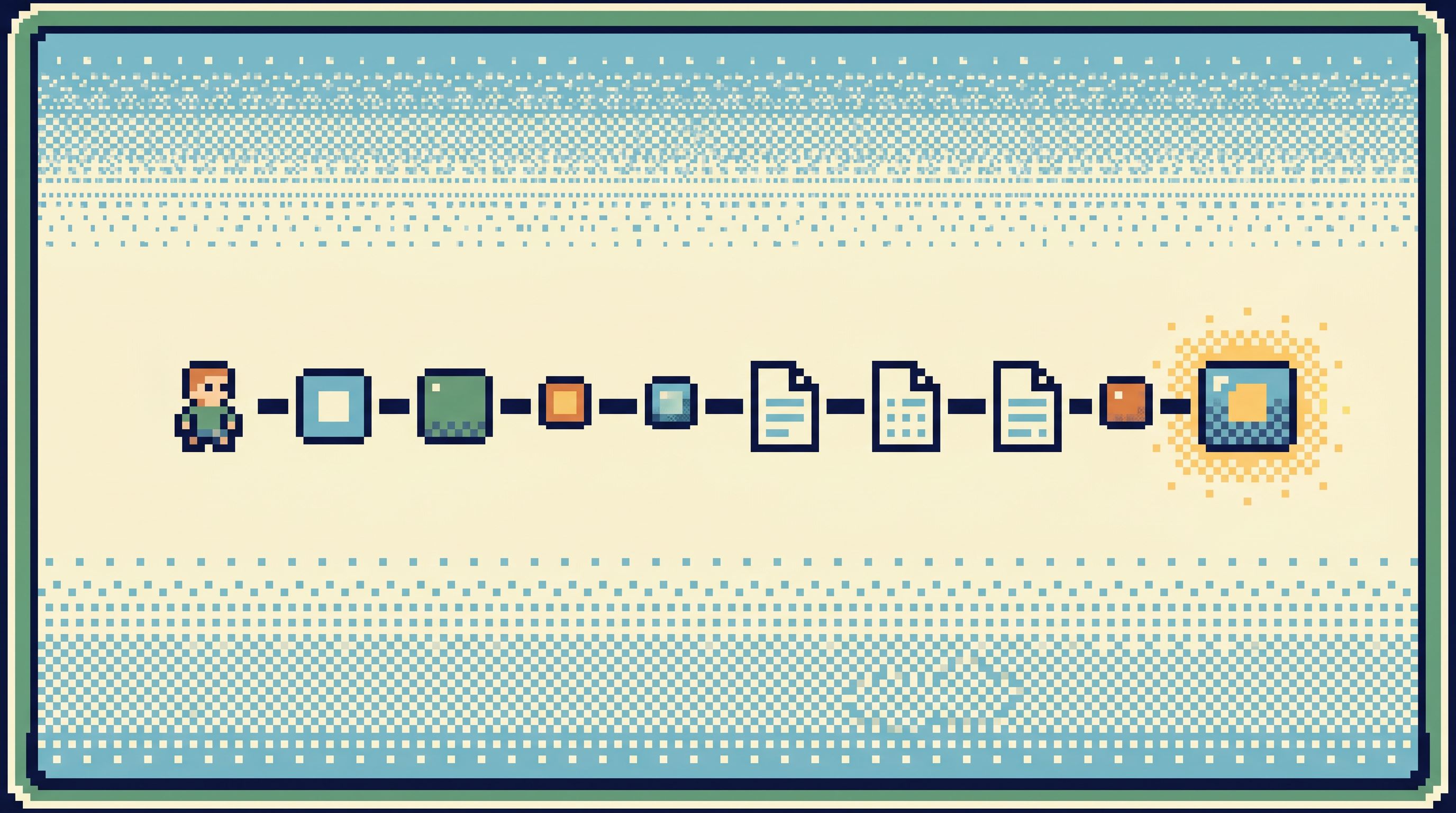 a clean, minimal interface showing a single focused data trail for one user, with subtle colors, ple
