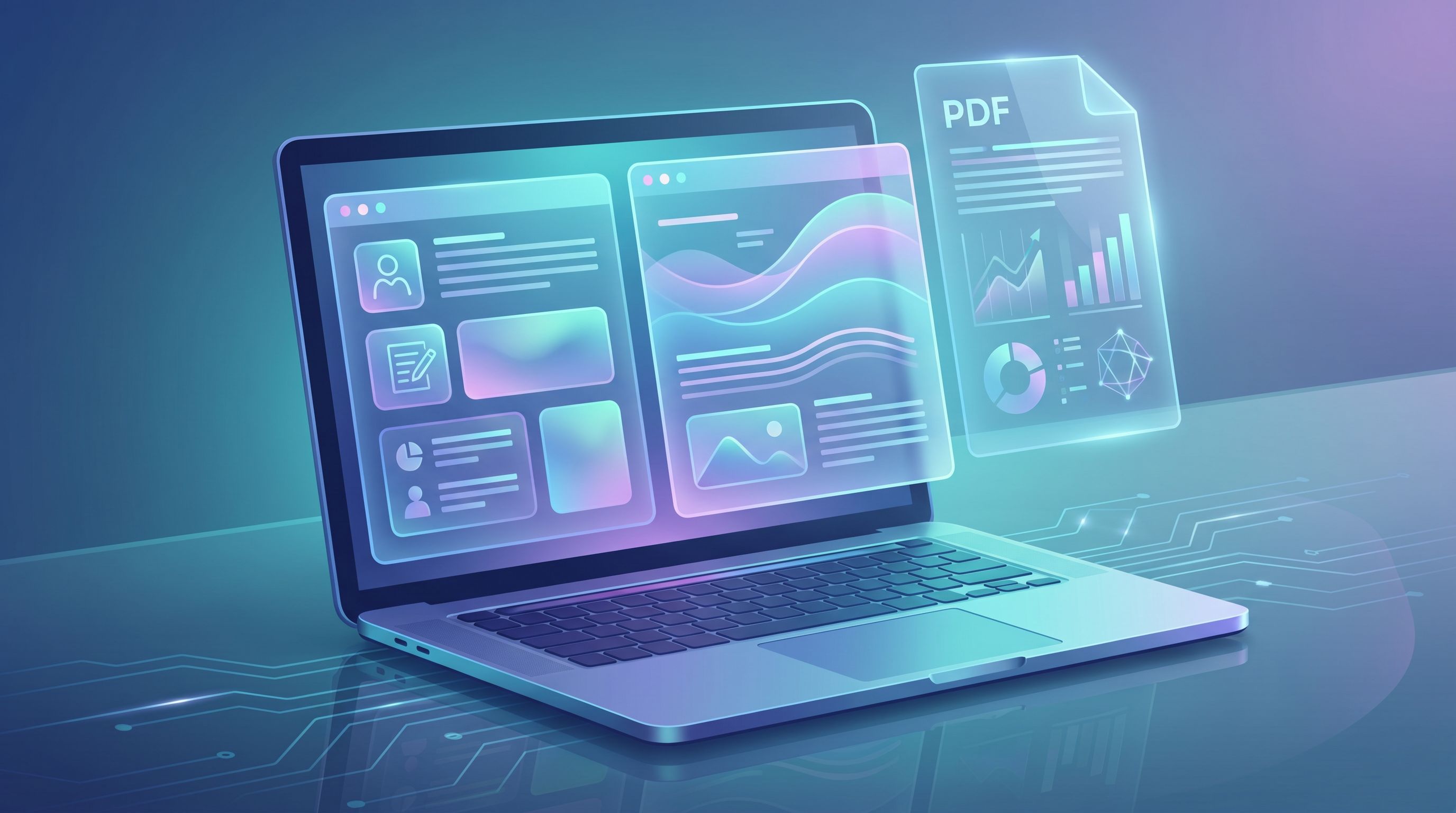 an AI interface on a laptop showing a structured content brief on one side and a blog draft on the o
