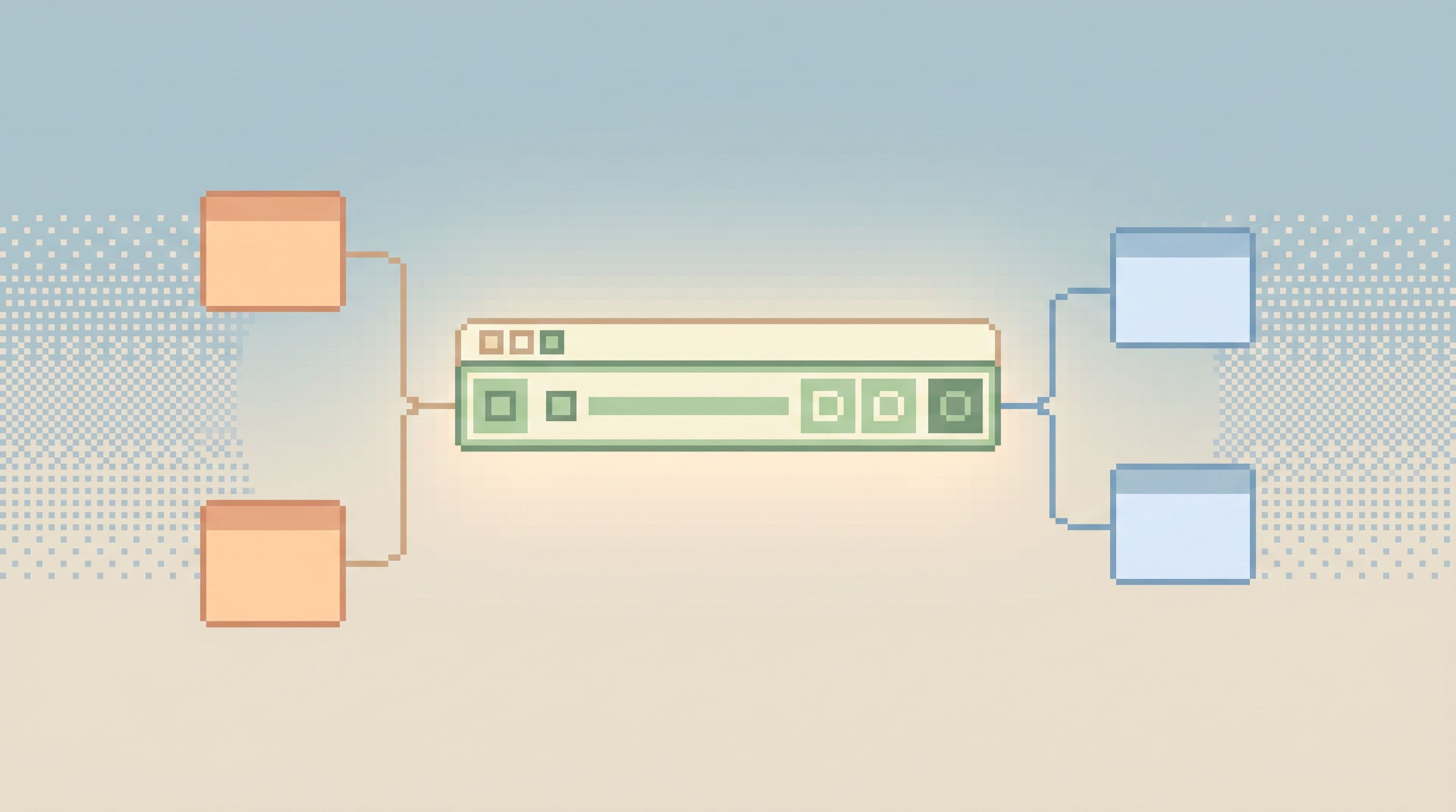 Minimalist interface showing a single database row in focus with gentle neutral colors, subtle relat